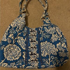 Vera Bradley Blue and White Floral Shoulder Bag